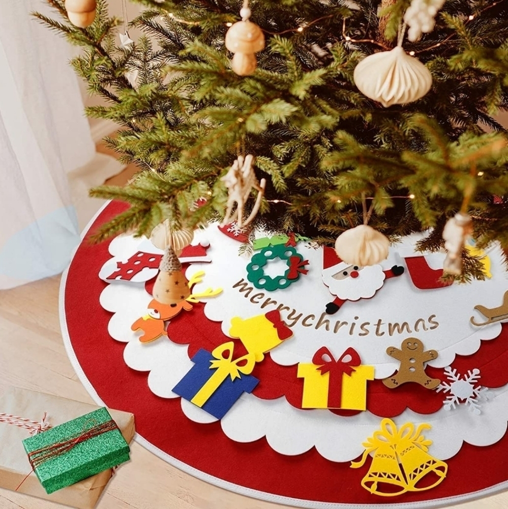 Outgeek DIY Christmas Tree Skirt Kit: 41 inch 3D Round Large Soft Felt